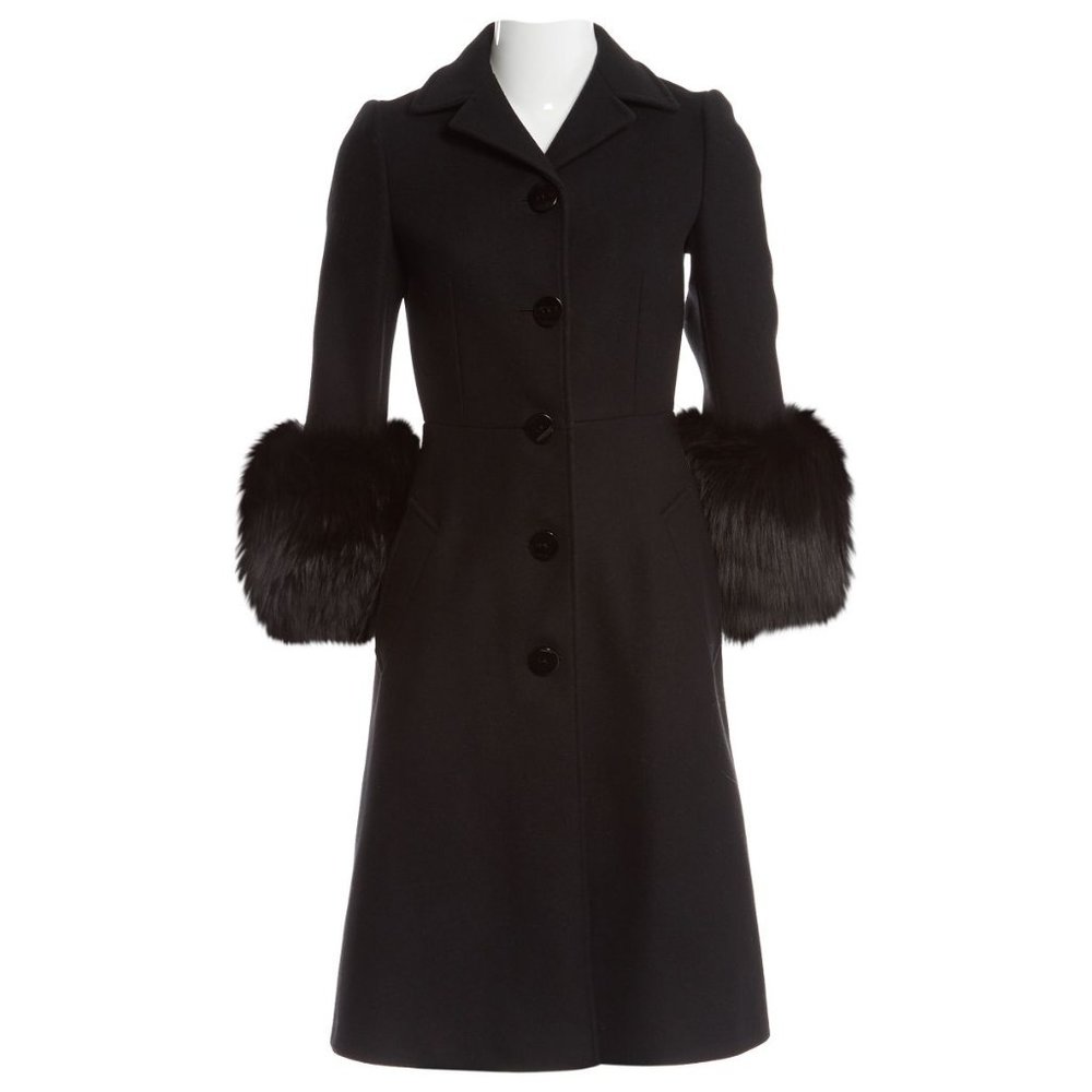 Prada black wool coat